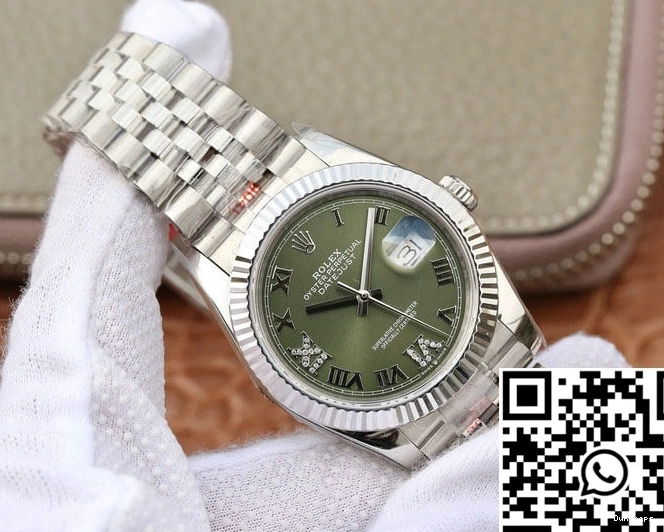 Green 36MM Dial Rolex 739 Flexible GM Datejust Factory 0801